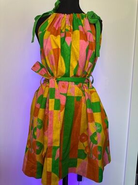 Alden Adair Multicolor Abstract Tie-Shoulder Dress Size Small